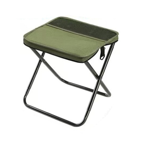 Sub 99 Lei - Scaun Taburet Pliabil pentru Camping, Flippy, pentru Adulti, Scaun Portabil, Pescuit, din Panza Oxford si Cadru Metalic, Mare 31 x 29 x 25 cm, Verde