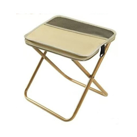 Sub 99 Lei - Scaun Taburet Pliabil pentru Camping, Flippy, pentru Adulti, Scaun Portabil, Pescuit, din Panza Oxford si Cadru Metalic, Mic 26 x 24 x 24 cm, Bej