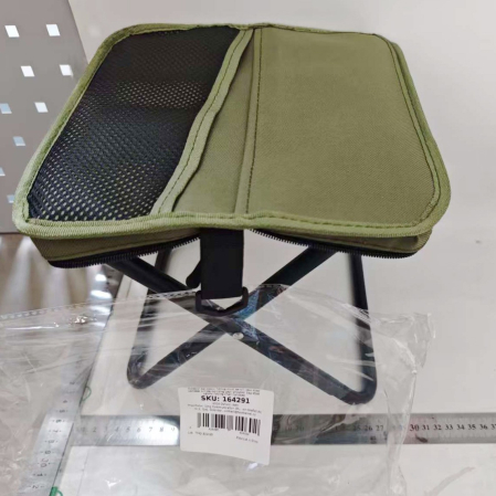 Scaun Taburet Pliabil pentru Camping, Flippy, pentru Adulti, Scaun Portabil, Pescuit, din Panza Oxford si Cadru Metalic, Mic 26 x 24 x 24 cm, Verde [5]
