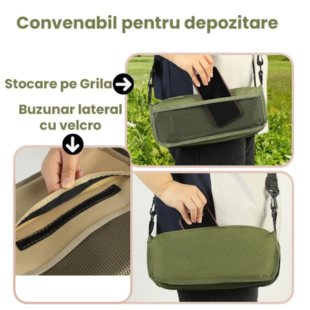 Scaun Taburet Pliabil pentru Camping, Flippy, pentru Adulti, Scaun Portabil, Pescuit, din Panza Oxford si Cadru Metalic, Mic 26 x 24 x 24 cm, Verde [2]