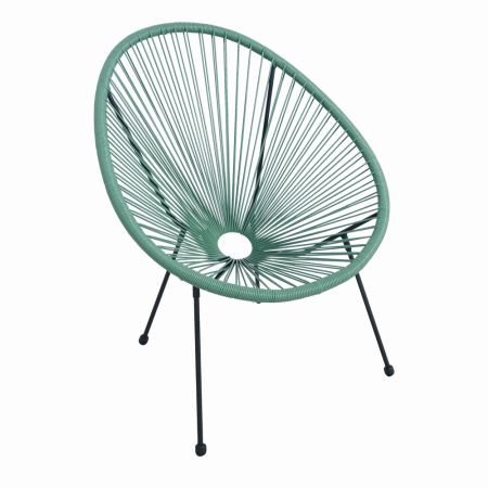 Gradina - Scaun terasa MESTERINO JFC038-G 72x74x86 cm, structura din otel, sezut din ratan, culoare verde