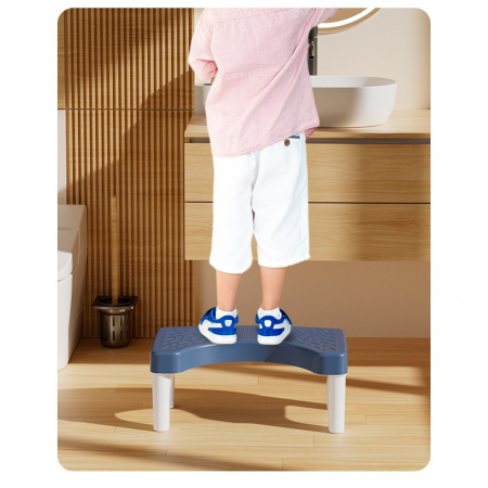 Scaunel WC, Flippy, Tratament Impotriva Hemoroizilor si Constipatiei, Scaun Inaltator WC Copii, Suport Picioare WC, Taburet Inaltator Pozitia Corecta Ghemuit Pe WC, Plastic Rezistent, 17x22x38 cm, Alb [5]
