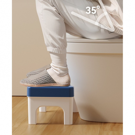 Scaunel WC, Flippy, Tratament Impotriva Hemoroizilor si Constipatiei, Scaun Inaltator WC Copii, Suport Picioare WC, Taburet Inaltator Pozitia Corecta Ghemuit Pe WC, Plastic Rezistent, 17x22x38 cm, Alb [7]