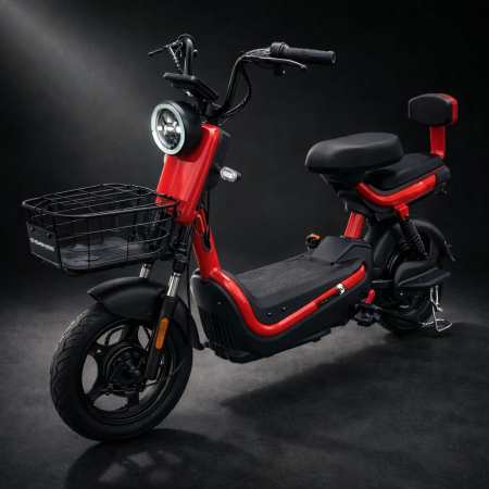 Vehicule electrice și pe benzină - Scuter Electric KUGE, Saige, Fara Permis, Motor 500W, Baterie 48V20Ah, Autonomie 60km, 153x40x85 cm, Viteza Maxima 25km/h, Rosu