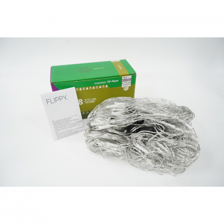 Sectiune Instalatie de Craciun Flippy, Tip Plasa, 320 LED-uri, 3 m x 3 m, 8 jocuri de lumini, Interconectabila, Fir transparent, Alb cald [3]