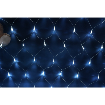 Sectiune Instalatie de Craciun Flippy, Tip Plasa, 320 LED-uri, 3 m x 3 m, 8 jocuri de lumini, Interconectabila, Fir transparent, Alb rece [2]