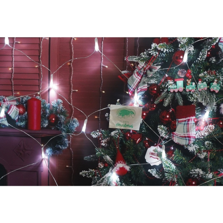 Sectiune Instalatie de Craciun Flippy, Tip Plasa, 80 LED-uri, 2 m x 1 m, 8 jocuri de lumini, Interconectabila, Fir transparent, Alb rece [3]