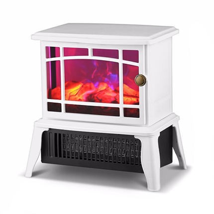 Pentru Casa si Camping - Semineu electric Flippy, 1500W, cu efect de flacara, 25 x 16 x 25 cm, Alb