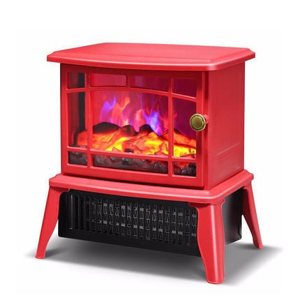Pentru Casa si Camping - Semineu electric Flippy, 1500W, cu efect de flacara, 25 x 16 x 25 cm, Rosu