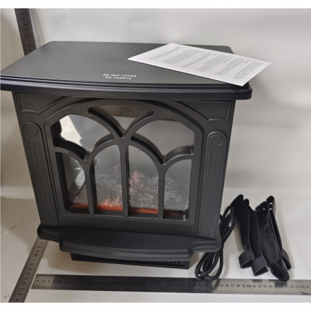 Semineu Electric, Flippy, cu Efect Flacara, 1500/1200W, Incalzire PTC, 220 V, din Plastic Ignifug, 38 x 23 x 45 cm, Negru [1]