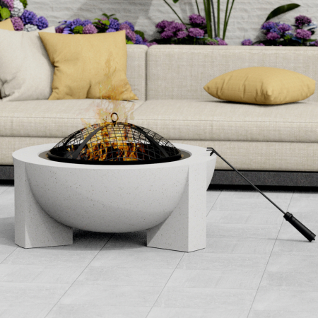 Semineu pentru terasa KLUGMEISTER KY7347FP, material otel cu baza din oxid de magneziu, dimensiuni 73x73x46 cm [2]