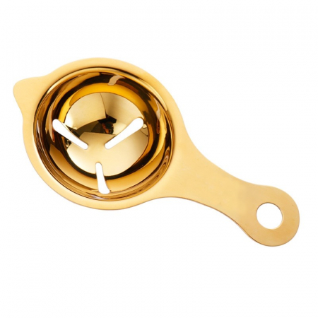 Pentru Casa si Camping - Separator de oua, separa albusul de galbenus, inox, usor de folosit, 14x7.5 cm, auriu