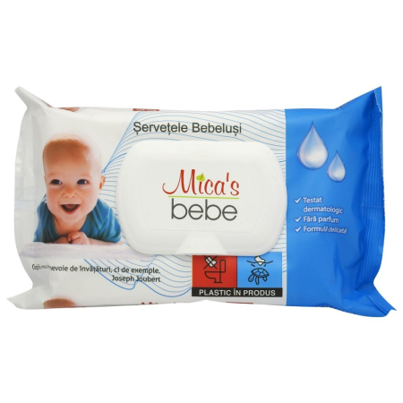 Sub 99 Lei - Servetele Umede, Micas, Bebelusi cu Capac 60 buc Sensitiv