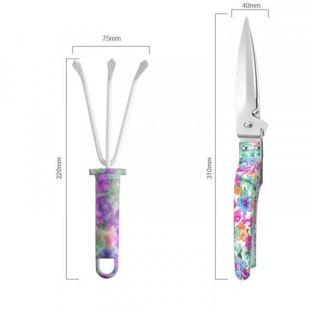 Set 10 accesorii pentru gradinarit Flippy, geanta depozitare inclusa, otel inoxidabil, 37 x 28 cm, mov [6]