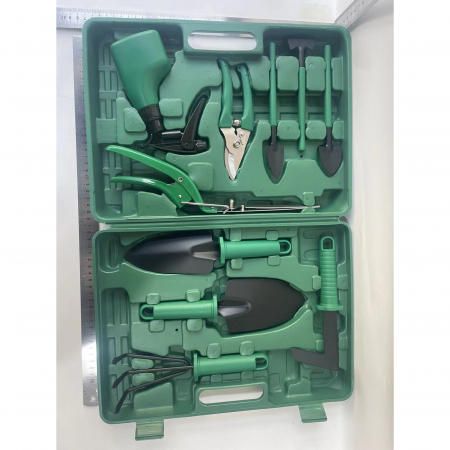 Set 10 accesorii pentru gradinarit Flippy, geanta depozitare inclusa, otel inoxidabil, 37 x 28 cm, verde [8]
