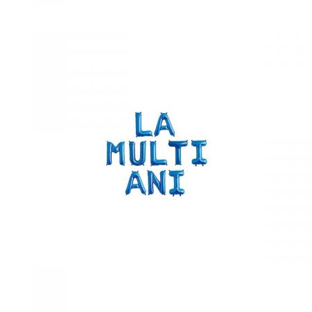 Set 10 Baloane din Folie Metalizata, Flippy, Figurine Litere, Model La multi ani, Tema Aniversare, 40 cm, Ambalaj Individual, Pai Inclus, Umflare cu Aer sau Heliu, Albastru [4]