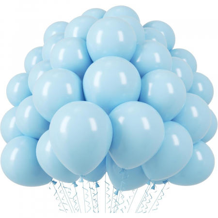 Articole petrecere - Set 10 Baloane din Latex, Flippy, Model Party, 13 cm, 1 g, Bleu