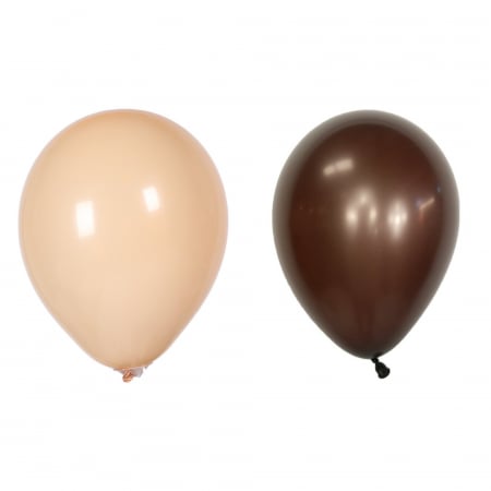 Articole petrecere - Set 10 Baloane din Latex, Flippy, Model Party, 30 cm, 5x Maro, 5x Bej, 2.8 g