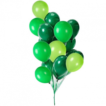 Articole petrecere - Set 10 Baloane din Latex, Flippy, Model Party, 30 cm, Verde Diferite Nuante, 2.8 g