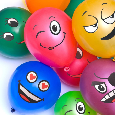 Set 10 Baloane, Flippy, Model Emoji, din Latex, 25 cm, Multicolor [4]
