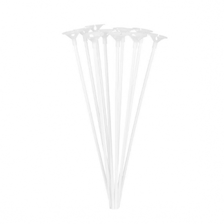Articole petrecere - Set 10 Bete cu Rozete pentru Baloane, Flippy, Suporturi de plastic, Usor de instalat, Reutilizabil, Pentru aniversare, Nunta, Ziua de Nastere, Decor, 40 cm, Transparente