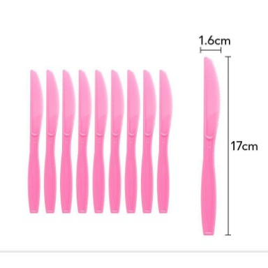 Articole petrecere - Set 10 cutite de unica folosinta 17 x 1.6 cm, roz