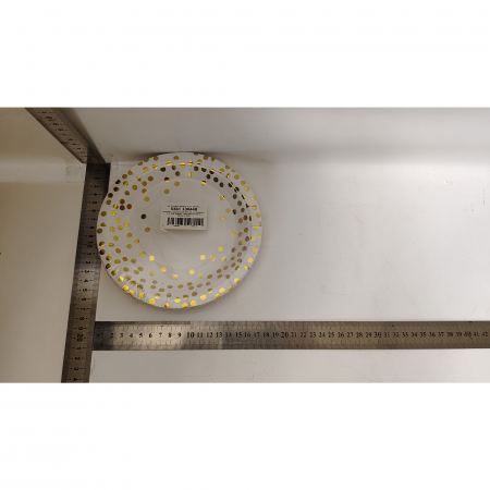 Set 10 farfurii, Flippy, diametru 18 cm, alb/auriu [1]