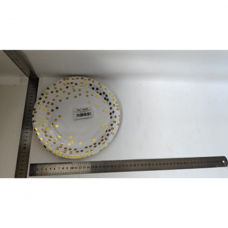 Set 10 farfurii, Flippy, diametru 23 cm, alb/auriu [1]