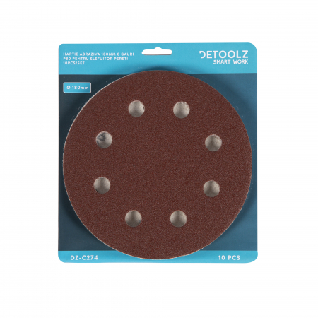 Set 10 hartie abraziva P80 8gauri 180mm [3]
