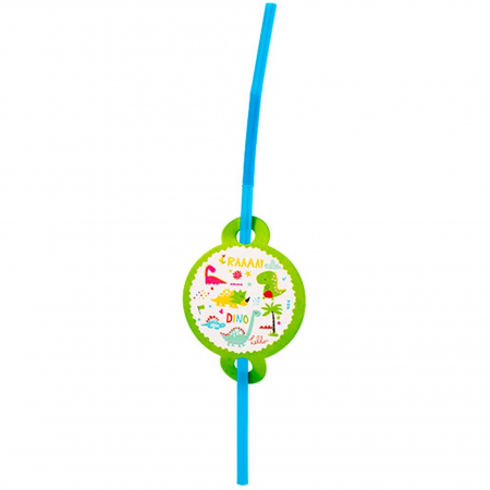 Articole petrecere - Set 10 Paie, Flippy, Colectia Dino Park, 26 x 7 cm, din Carton/Plastic, Multicolor