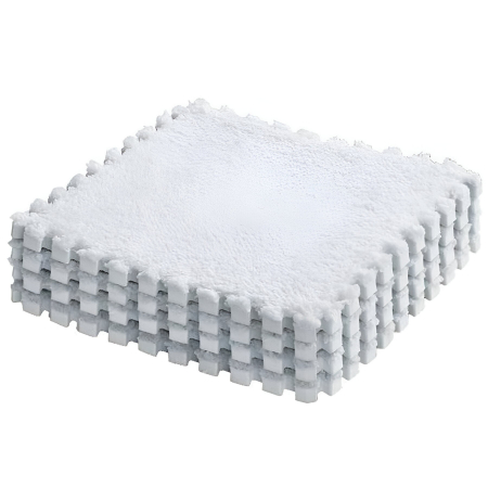 Set 10 Piese Covor tip Puzzle, Flippy, Spuma EVA, Pufos, 30 x 30 x 1 cm, Alb [2]