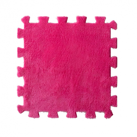 Jucarii, Copii & Bebe - Set 10 Piese Covor tip Puzzle, Flippy, Spuma EVA, Pufos, 30 x 30 x 1 cm, Roz