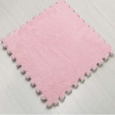 Set 10 Piese Covor tip Puzzle, Flippy, Spuma EVA, Pufos, 30 x 30 x 1 cm, Roz Pudrat [2]