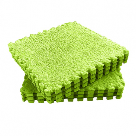 Sub 99 Lei - Set 10 Piese Covor tip Puzzle, Flippy, Spuma EVA, Pufos, 30 x 30 x 1 cm, Verde