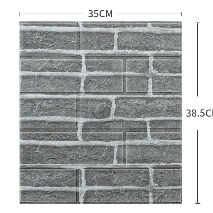 Lichidare Set 10 Placi Tapet 3D, Flippy, 35 x 38 cm, Grosime 3 mm, din Polietilena, Model Caramida, Suprafata acoperita 1.33 mp, Gri - [1]