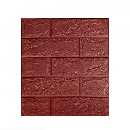 Tapet 3D Autoadeziv - Set 10 Placi Tapet 3D, Flippy, 35 x 38 cm, Grosime 3 mm, din Polietilena, Model Caramida, Suprafata acoperita 1.33 mp, Maro