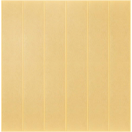 Set 10 Placi Tapet 3D, Flippy, 70 x 70 cm, Grosime 3 mm, din Rasina, Tip Placi de Lemn, Suprafata Acoperita 4.9 mp, Crem Deschis [4]