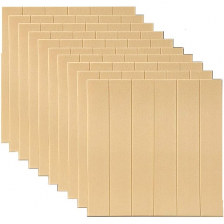 Set 10 Placi Tapet 3D, Flippy, 70 x 70 cm, Grosime 3 mm, din Rasina, Tip Placi de Lemn, Suprafata Acoperita 4.9 mp, Crem Deschis [3]