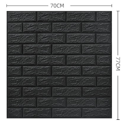 Set 10 Placi Tapet 3D, Flippy, 70 x 77 cm, Grosime 3 mm, din Polietilena, Model Caramida, Suprafata acoperita 5.3 mp, Gri Antracit [1]