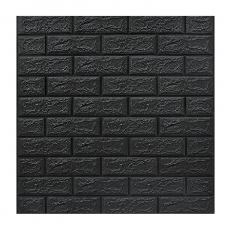 Tapet 3D Autoadeziv - Set 10 Placi Tapet 3D, Flippy, 70 x 77 cm, Grosime 3 mm, din Polietilena, Model Caramida, Suprafata acoperita 5.3 mp, Gri Antracit