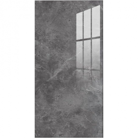 Tapet 3D Autoadeziv - LICHIDARE Set 10 Placi Tapet, Flippy, 60 x 30 cm, Grosime 1.5 mm, din PVC, Model Imitatie de Marmura, Suprafata acoperita 1.8 mp, Gri Inchis