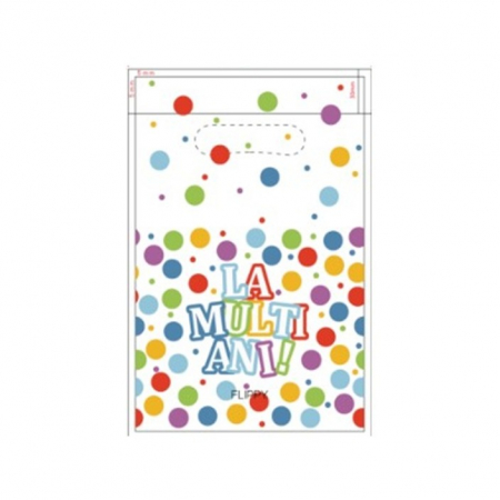 Set 10 Pungi de Cadou, Flippy, Colectia LA MULTI ANI, 16.5 x 25 cm, din Plastic, Multicolor [2]