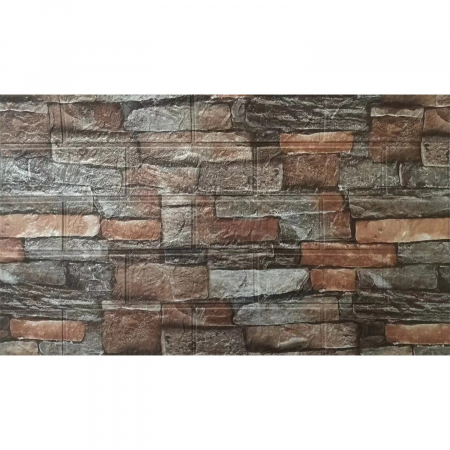 LICHIDARE Set 10 Stickere de Perete, Flippy, Autoadezive, 70 x 77 cm, 2.5 mm Grosime, Suprafata Acoperita 5.3 mp, din PVC, Model Caramida, Roscat [1]