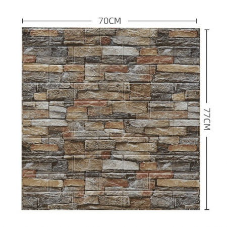 LICHIDARE Set 10 Stickere de Perete, Flippy, Autoadezive, 70 x 77 cm, 2.5 mm Grosime, Suprafata Acoperita 5.3 mp, din PVC, Model Caramida, Roscat [6]