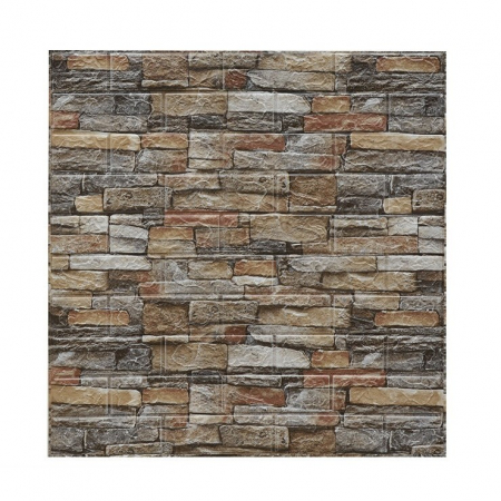 Sub 99 Lei - LICHIDARE Set 10 Stickere de Perete, Flippy, Autoadezive, 70 x 77 cm, 2.5 mm Grosime, Suprafata Acoperita 5.3 mp, din PVC, Model Caramida, Roscat