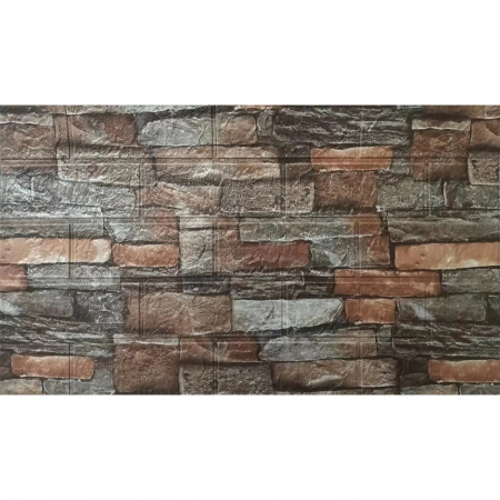 LICHIDARE Set 10 Stickere de Perete, Flippy, Autoadezive, 70 x 77 cm, 2.5 mm Grosime, Suprafata Acoperita 5.3 mp, din PVC, Model Caramida, Roscat [7]