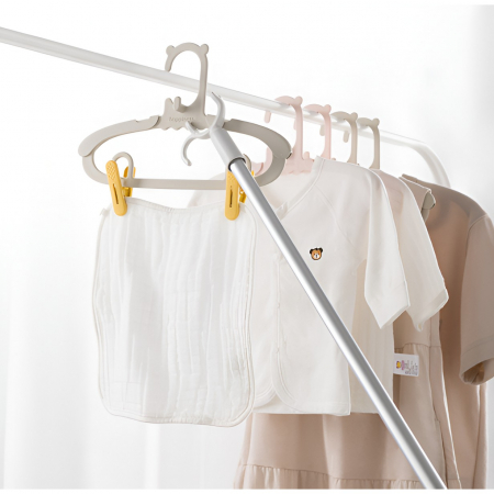 Set 10 Umerase pentru Copii, Flippy, Potrivite pentru Uscarea si Depozitarea Hainelor de Bebelusi, 28x16.7 cm, Roz [7]