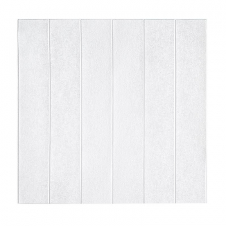Tapet 3D Autoadeziv - Set 10 Placi Tapet 3D, Flippy, 70 x 70 cm, Grosime 3 mm, din Rasina, Tip Placi de Lemn, Suprafata Acoperita 4.9 mp, Alb