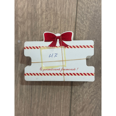 Ambalaje Martisor - Set 100 buc Cartonas Martisor Model Funda, Rosu alb