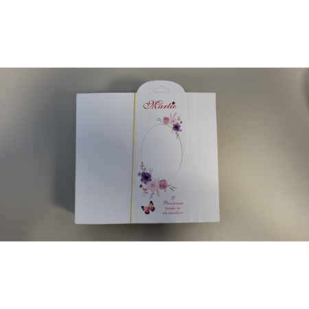 Ambalaje Martisor - Set 100 Bucati Ambalaje de Carton pentru Martisoare, Flippy, Cutii Brosa, Model cu Flori Multicolore si Fluture
